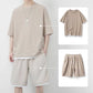 Men's Waffle Knit T-Shirt & Shorts Set 👕🩳 Cosy Texture, Cool Vibe – Your Go-To for Laid-Back Days ✨