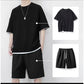 Men's Waffle Knit T-Shirt & Shorts Set 👕🩳 Cosy Texture, Cool Vibe – Your Go-To for Laid-Back Days ✨
