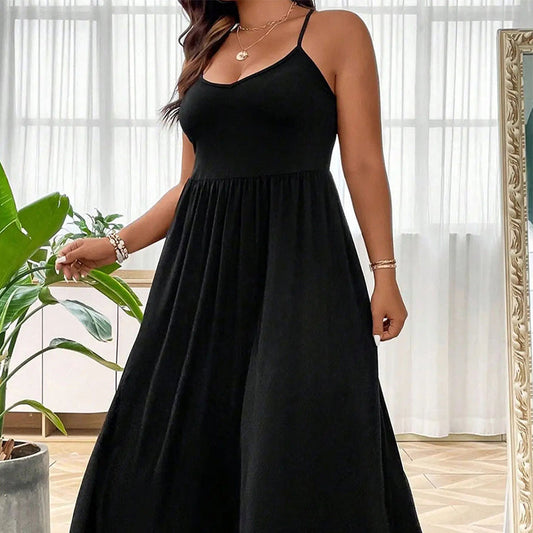 🌸 Women's Spaghetti Strap Empire Waist Maxi Dress | Flattering High Waistline, Flowy Silhouette & Effortless Summer Elegance