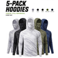 📢📢 50% OFF !! ⏰ Men's 5-Pack UV Protection Hooded Sun Shirts – Long Sleeve, Breathable & Built for Fishing, Hiking & Outdoor Work 🌊✨