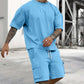 👕🩳 Men's Casual Short Sleeve T-Shirt & Shorts Set | Relaxed Fit, Breathable & Perfect for Summer Days & Holidays