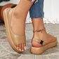 👡☀️ Summer Sale! Women's Sporty Platform Sandals – Comfortable Wedge Sole, Elastic Heel Strap & Non-Slip Outsole ✨