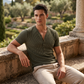 Men's Spring Textured Dual-Color Striped V-Neck Tee 👕 Bold Stripes, Deep V – A Modern Athletic Fit for Training & Beyond ✨