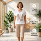 🎉 LIMITED TIME 50% OFF! 🌸 Women's Casual Two-Piece Set – V-Neck Tee & Cropped Trousers – Relaxed Fit & Premium Skin-Friendly Fabric 👚👖✨