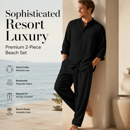 🎁 2026 New Arrivals 50% OFF 💥 Men's Minimalist Casual Shirt & Trousers Set – Breathable Blend & Stylish Button Detail ☀️✨