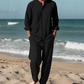 🎁 2026 New Arrivals 50% OFF 💥 Men's Minimalist Casual Shirt & Trousers Set – Breathable Blend & Stylish Button Detail ☀️✨