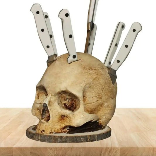 Creative Skull Resin Knife Holder 💀 A Bold Statement Piece That Keeps Your Blades Within Reach ✨