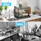 🍽️ Double the Drying Space – 2-Tier Dish Rack with Rustproof Frame & Drainboard. 50% Off. UK Stock