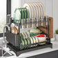 🍽️ Double the Drying Space – 2-Tier Dish Rack with Rustproof Frame & Drainboard. 50% Off. UK Stock