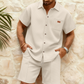 Men's Waffle Knit Shirt & Shorts Set 👕🩳 Cosy Texture, Breezy Vibe – Your Go-To for Casual Days & Relaxed Weekends ✨