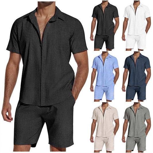 🎉 2026 Sale — Over 51,000 Sold! 👕 Men's Summer Casual Breathable 2-Piece Set – Camp Collar Shirt & Shorts – Effortlessly Cool for Warm Days ☀️✨