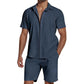 🎉 2026 Sale — Over 51,000 Sold! 👕 Men's Summer Casual Breathable 2-Piece Set – Camp Collar Shirt & Shorts – Effortlessly Cool for Warm Days ☀️✨