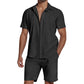 🎉 2026 Sale — Over 51,000 Sold! 👕 Men's Summer Casual Breathable 2-Piece Set – Camp Collar Shirt & Shorts – Effortlessly Cool for Warm Days ☀️✨
