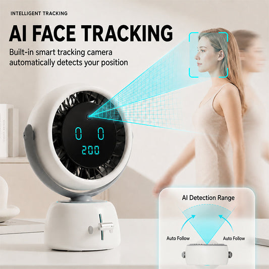Smart Face Tracking Desktop Fan 🤖 It Follows You, Not the Crowd – Personal Cooling, Reinvented ✨