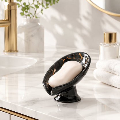 🧼 Keep Your Soap Dry & Your Basin Tidy – Leaf-Shaped Ceramic Soap Dish. Easy Clean. Free UK Delivery