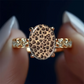 ⏳ Time-Limited Special ⏰ Vintage Leopard Print Oval Ring – Unique Design, Sparkling Stones & Bold Style – Perfect for Everyday Glamour & Gifts ✨