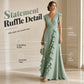 🎉 2026 Sale — Over 29,000 Sold! 💞 Women's V-Neck Ruffled Chiffon Maxi Dress – Effortless Elegance 🌸✨