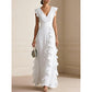 🎉 2026 Sale — Over 29,000 Sold! 💞 Women's V-Neck Ruffled Chiffon Maxi Dress – Effortless Elegance 🌸✨