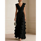 🎉 2026 Sale — Over 29,000 Sold! 💞 Women's V-Neck Ruffled Chiffon Maxi Dress – Effortless Elegance 🌸✨