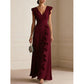 🎉 2026 Sale — Over 29,000 Sold! 💞 Women's V-Neck Ruffled Chiffon Maxi Dress – Effortless Elegance 🌸✨