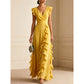 🎉 2026 Sale — Over 29,000 Sold! 💞 Women's V-Neck Ruffled Chiffon Maxi Dress – Effortless Elegance 🌸✨