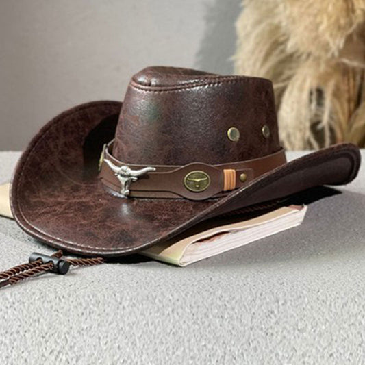 🎁 2026 New Arrivals 50% OFF 💥 Vintage Wide-Brim Cowboy Hat with Adjustable Strap – Timeless Western Style & Perfect Sun Protection 🌵✨
