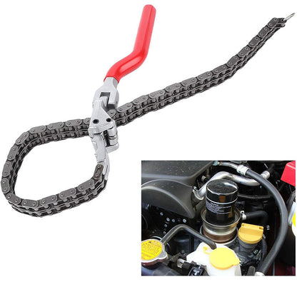🚗Adjustable Chain Oil Filter Wrench🔧60–195mm Range,Heavy Duty With Reinforced Chain For Vehicles💪