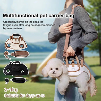 🔥50% OFF!!📢🐱🐕 Portable Breathable Pet Carrier Sling & Backpack – Hands-Free Comfort for Small Pets ✨