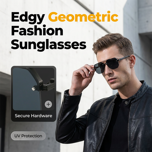 Men's Stylish Geometric Polygon Sunglasses 🕶️ Sharp Angles, Sharp Look – A Modern Edge for Sunny Days ✨