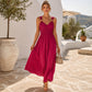 Women's Sleeveless Empire Waist Maxi Dress 🌸 Cinched High, Flowing Free – A Graceful Silhouette for Sun-Soaked Days ✨