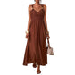 Women's Sleeveless Empire Waist Maxi Dress 🌸 Cinched High, Flowing Free – A Graceful Silhouette for Sun-Soaked Days ✨