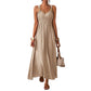 Women's Sleeveless Empire Waist Maxi Dress 🌸 Cinched High, Flowing Free – A Graceful Silhouette for Sun-Soaked Days ✨