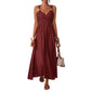 Women's Sleeveless Empire Waist Maxi Dress 🌸 Cinched High, Flowing Free – A Graceful Silhouette for Sun-Soaked Days ✨