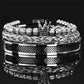 👑 50% OFF! ✨ Men's Stainless Steel Crown Bracelet 3-Piece Set – AAA Zircons, PVD Finish, Adjustable 17–21cm 💎