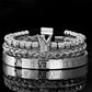 👑 50% OFF! ✨ Men's Stainless Steel Crown Bracelet 3-Piece Set – AAA Zircons, PVD Finish, Adjustable 17–21cm 💎