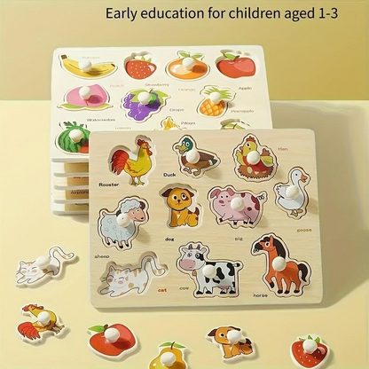 Montessori Wooden Peg Puzzle for Toddlers 🧩 Little Hands, Big Discoveries – A Classic First Puzzle for Curious Minds ✨