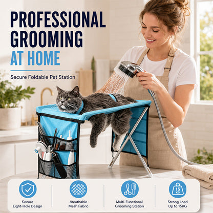 🐕🛏️ 2-in-1 Foldable Pet Grooming Bed – 50% OFF! Grooming Table + Cosy Bed in One – Portable, Easy to Clean & Perfect for Home & Travel 🔥💪✨