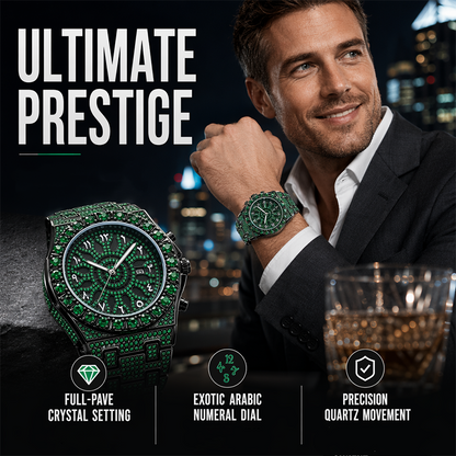 Men's Luxury Sparkling Quartz Watch ⌚ A Dazzling Sunray Dial, A Fluted Bezel – Crafted to Catch Every Eye ✨
