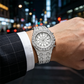 Men's Luxury Sparkling Quartz Watch ⌚ A Dazzling Sunray Dial, A Fluted Bezel – Crafted to Catch Every Eye ✨