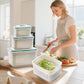 🥗 Wash, Drain & Store in One – Leakproof Fridge Container with Built-In Colander. 50% Off. UK Stock