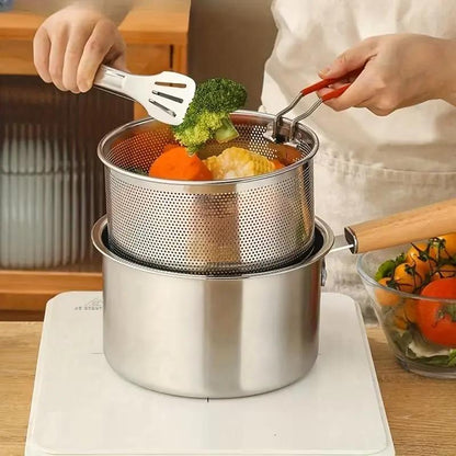 🍳 New Arrival! ✨ Multifunctional 304 Stainless Steel Frying Pot 🥘