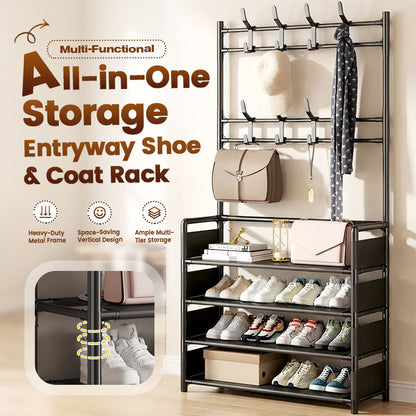 Multi-Functional Entryway Shoe & Coat Rack 🏠 A Tidy Entrance, A Warm Welcome – Everything in Its Place ✨
