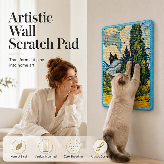 📢50% OFF !! ⏰ 2026 Sale — Over 20200 Sold!💞 Wall Mounted Artistic Sisal Cat Scratcher – Decorative Space-Saving Cat Scratching Board for Indoor Cats 🐱