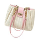 🌿 From Office to Beach – Spacious Woven Straw Shoulder Bag. Fits Laptop, Lunch & More. 50% Off. UK Stock