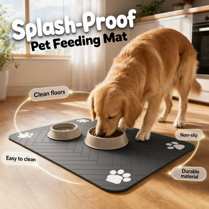🐾 No More Messy Floors – Waterproof & Slip-Resistant Pet Feeding Mat. Wipes Clean in Seconds. UK Stock