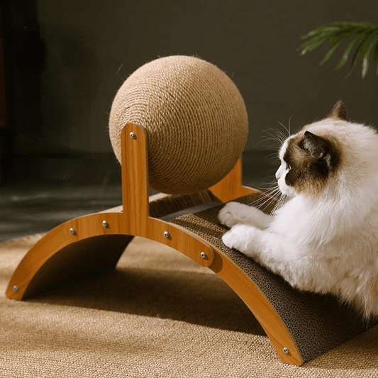 🐱 Stop Sofa Scratching! Sisal Ball & Cardboard Pad 2-in-1 Scratcher. 16k+ UK Cats Love It. UK Stock
