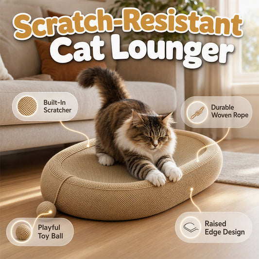 🐱 The Perfect Nap & Scratch Spot – Durable Sisal Scratcher Bed for Cats. Includes Fun Toy. Free UK Delivery