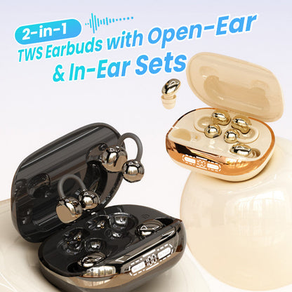 🎧 Two Pairs, Every Occasion – TWS Set with In-Ear for Commute & Open-Ear for Running. 50% Off. UK Stock