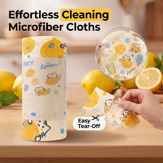 🧻 Tear, Wipe & Reuse – Printed Microfiber Cleaning Cloths That Soak Up Grease Fast. 50% Off. UK Stock