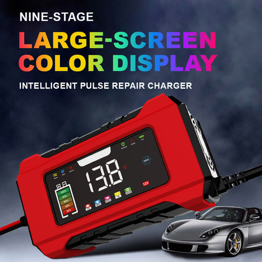 🔋 50% OFF NOW! 🚗 ✨12V 6A Smart Car Battery Charger, Pulse Repair Charger With LCD Display🛡️